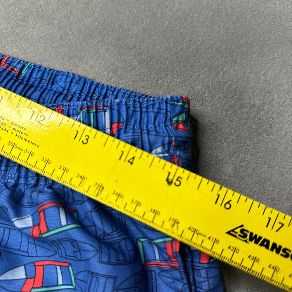 Goodfellow Swim Trunks Men M Blue Sailboat Print Elastic Waist Excellent